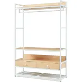 En.casa Kledingrek Isen 180x120x40 cm wit en eikenkleurig []