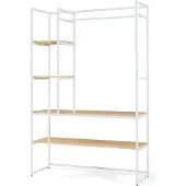 En.casa Kledingrek Horgau 180x120x40 cm wit en eikenkleurig []