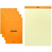 Rhodia - Schrijfblok A4 80vel geel lijn | 1 stuk | 5 stuks