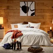 MOODIT Dekbedovertrek Freya Cream Flanel-200 x 200 / 220 cm | 2-Persoons