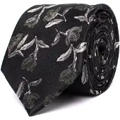 Tresanti DARRY Silk tie with flowers Grey (TRTIIE355 - 200)