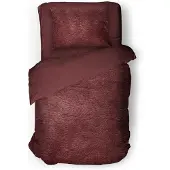 Eleganzzz Dekbedovertrek Flanel Fleece - bordeaux 140x200/220cm