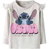 Name it Shirt 'Stitch' beige gemêleerd / navy / pink