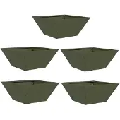 vidaXL Plantenbak 5 st Olijfgroen 35 x 35 x 15 cm Koudgewalst staal