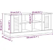 vidaXL Schoenenbank VIGO 106x35x45 cm massief grenenhout grijs