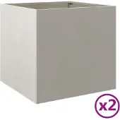 vidaXL Plantenbakken 2 st 42x40x39 cm roestvrij staal zilverkleurig