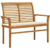 vidaXL Ligbed 2-persoons met kussens poly rattan beige