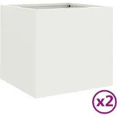 vidaXL Plantenbakken 2 st 32x30x29 cm staal wit