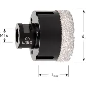 Rotec Graniet tegelboorkroon M14 opname 45 mm PREMIUM - 7574045