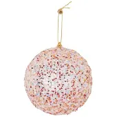 House Vitamin Xmas hangers- xmas balls- foam- pink glitter -s3- 10cm
