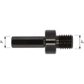Rotec adapter van 6-knt. 9mm naar M14 (buitendraad)