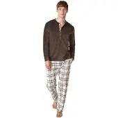 J&j Brothers JJBFP5202 Herenpyjama van fluweel met lange mouwen