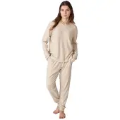 J&j Brothers JJBFP2000 Langärmliger gerippter Damen-Pyjama