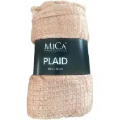 Mica Decorations Mica Plaid Joanne Perzik 180x130 cm – Woonplaid – Zachte Plaid voor Bank en Bed – Decoratieve Deken