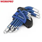 Workpro WP222010 9-delige Inbussleutelset met Kogelkop – Metrisch (CR-V Staal)