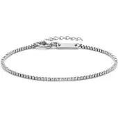 Frank 1967 7FB-0815 – – Heren Armband – Stalen Box Chain Armband – Zilverkleurig