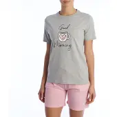 Kisses&love Damen-Sommerpyjama aus 100 % Baumwolle KL40000 Kurzarm-T-Shirt und Shorts, Frühlings-Sommerpyjama
