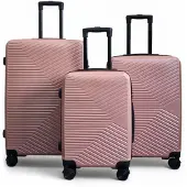 Infinity Leather Harde koffer in roségoud, robuuste handbagagekoffer met 8 wielen