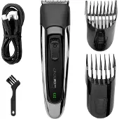Clatronic HSM/R 3827 chrom-schwarz USB-C Baardtrimmer Zwart/zilver
