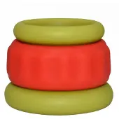 Kiotos - 2 in 1 Siliconen Cockring & Ball Stretcher - Rood/Groen