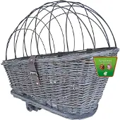 Gebr. De Boon Fietsmand riet 42/57 cm achterop met rek grijs
