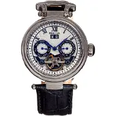 Heritor Automatic Ganzi semi-skelet lederen band horloge