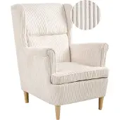 Beliani ABSON - Fauteuil - Lichtbeige - Corduroy
