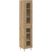 vidaXL Highboard 2 st Artisan Eiken 34,5 x 34 x 180 cm Bewerkt hout