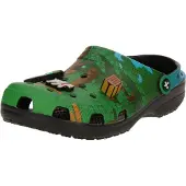 Crocs Clogs 'Minecraft' ombergrijs / lichtgrijs / spar / zwart