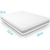 Droommatras Matras pocketvering 7 Comfort Zilver 140x210 dikte 25cm