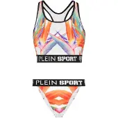 Plein sport Bikini 'Flowers' lila / oranje / wit