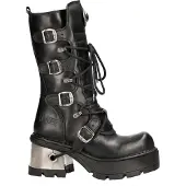 New rock leren gothic halfhoge kuitlaarzen voor dames-373-S33