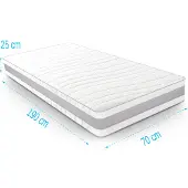 Droommatras Matras pocketvering 7 Comfort Zilver 70x190 dikte 25cm