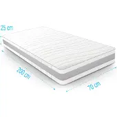 Droommatras Matras pocketvering 7 Comfort Zilver 70x200 dikte 25cm