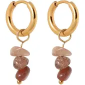 Label Kiki gold plated oorbellen Triple Rock Hoop female