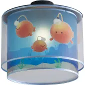 QAZQA Kinderplafondlamp blauw met Bulby - Harrie meets Bulby