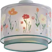 QAZQA Kinderplafondlamp wit met bloemen - Harrie tussen de bloemen