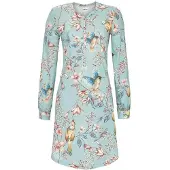 Ringella Blauw nachthemd bloemen vogels | Maat 42