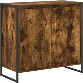 vidaXL Bijzetkast Rook Eik 79 x 36 x 75 cm Bewerkt hout