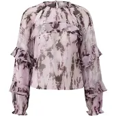 QS Blouse lichtroze / zwart
