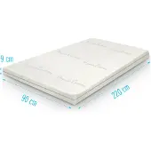 Droommatras Topper Organic Cotton Koudschuim 90x220 dikte 9 cm