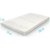Droommatras Topper Organic Cotton traagschuim 70x190 dikte 7 cm
