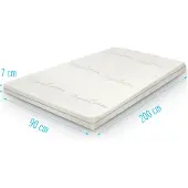 Droommatras Topper Organic Cotton traagschuim 90x200 dikte 7 cm