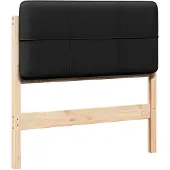 vidaXL Gestoffeerd hoofdbord Bruin en Zwart 100 cm Massief grenenhout