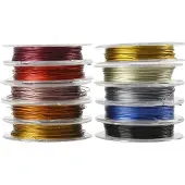 Creativ Company Sieradendraad - Metaaldraad - Sieraden Maken - DIY Hobbydraad - Diverse Kleuren - Metaal Draad - Voor Knutselen - Dikte 0,38mm - Lengte 10m - Inclusief Doos - 1 Stuk