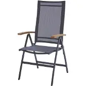 Diamond Garden Valencia hoge rugleuning roestvrij staal Sunproof sling 2 stuks