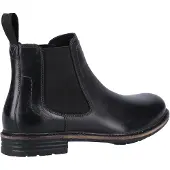 Hush puppies Justin Chelsea Leren Herenlaarzen Zwart