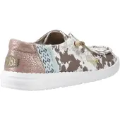 HeyDude Wendy Disco Koe Katoen Vrouwen Tan Loafers