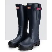 Hunter Balmoral Adjustable Rubberen Dames Navy/Peppercorn Regenlaarzen