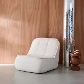 Sweeek Fauteuil bouclé stof 1 zitplaats Gebroken wit